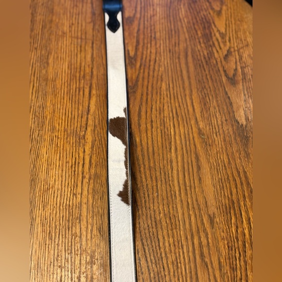 Black/White/Brown Hair on Hide  Western Men’s Cowboy Belt, Sz 40 - Picture 3 of 6